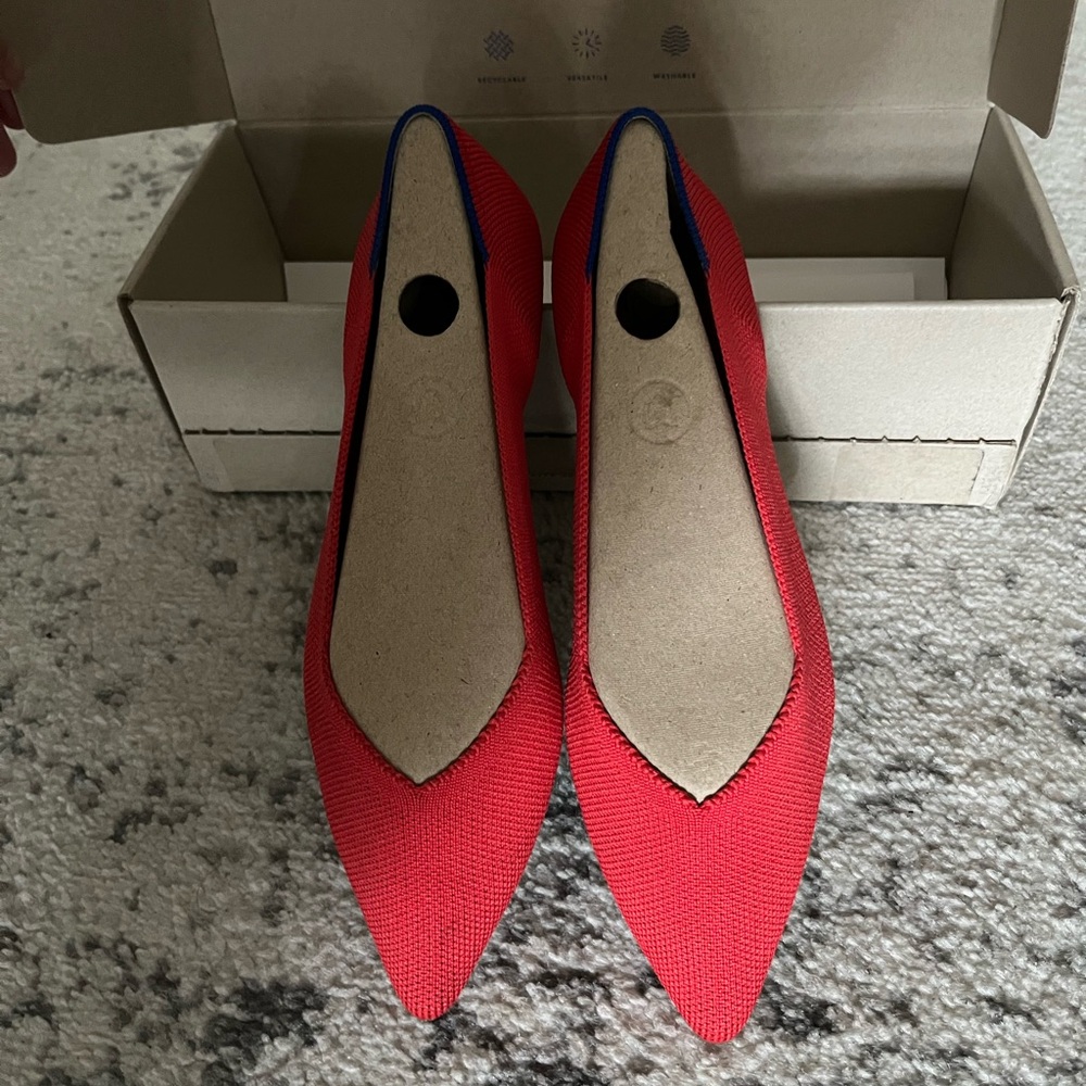 *sold* Rothy’s The Point flame red washable flats (sz 6-6.5)